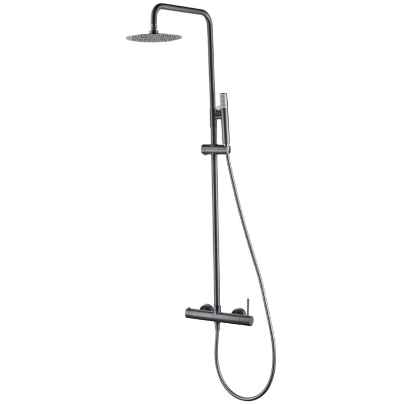 Imex - BDM039/BGM monza Conjunto Grifo Monomando de Ducha Telescópico Black Gun Metal - ref: BDM039/BGM