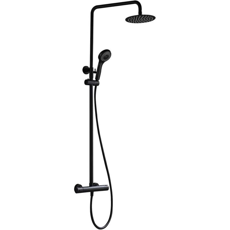 Barra de ducha termostatica negro mate Serie Londres - IMEX - BTL011/NG