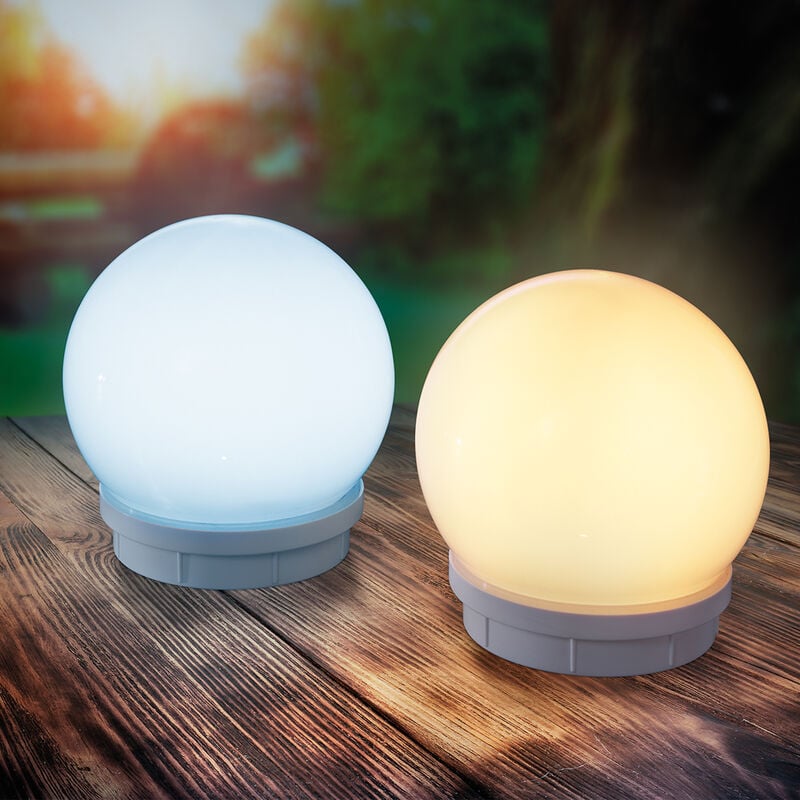 

Conjunto de esferas de luz LED solares flotante de 15 cm para jardín, blanco cálido+blanco frío 102125