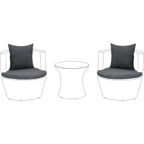 Conjunto de fundas de cojines para muebles de jardín gris resistentes al agua Capri