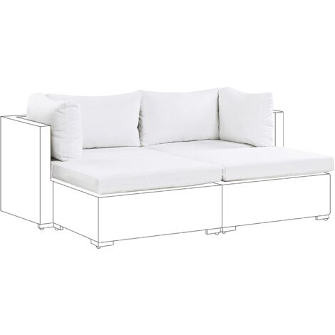 Conjunto de fundas de poliéster blanco crema asiento respaldo resistente UV Noto