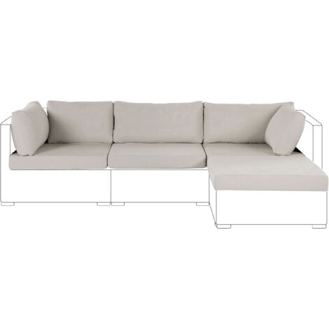 Conjunto de fundas para cojines de exterior de tela beige para asiento y respaldo Sano II
