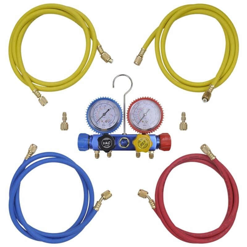 

Conjunto de herramientas de manómetro de cuatro vías