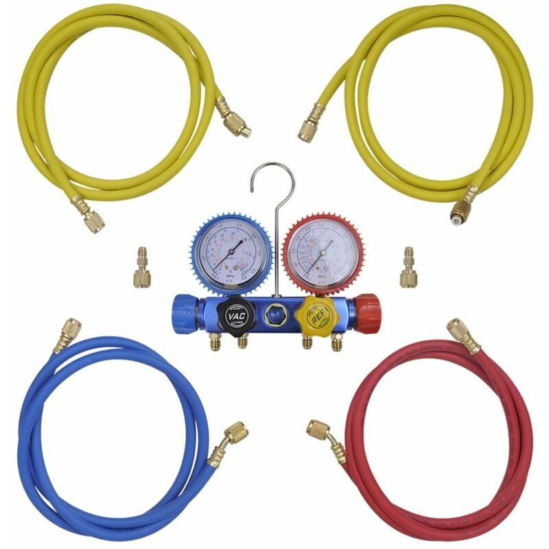 

Conjunto de herramientas de manómetro de cuatro vías