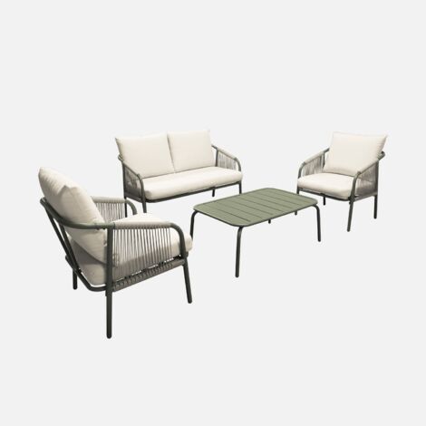 Conjunto de jardín de acero de 4 plazas