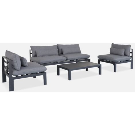 Conjunto de jardín de aluminio, 4 plazas