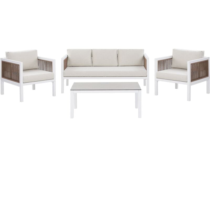 

Beliani - Conjunto de jardín de aluminio blanco para 5 personas BORELLO