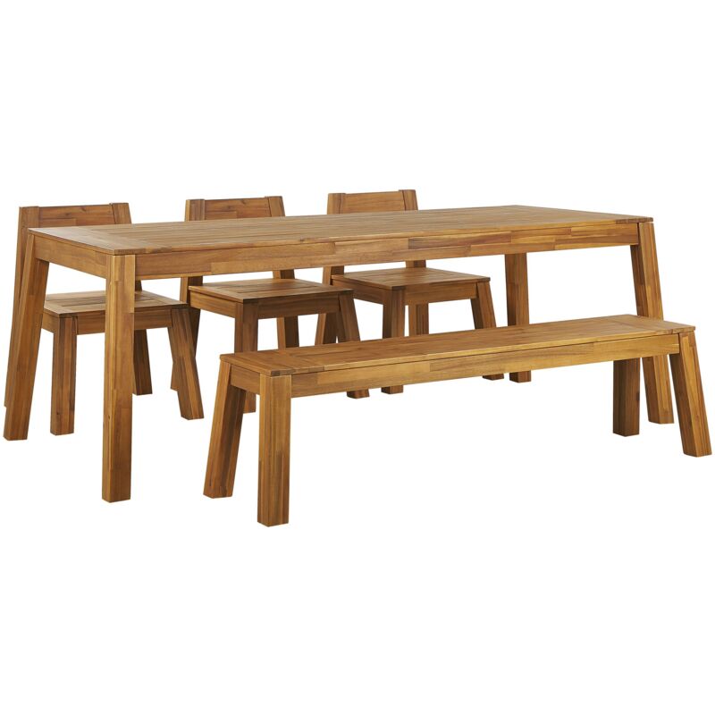 

Conjunto de jardín de madera de acacia mesa banco y sillas LIVORNO