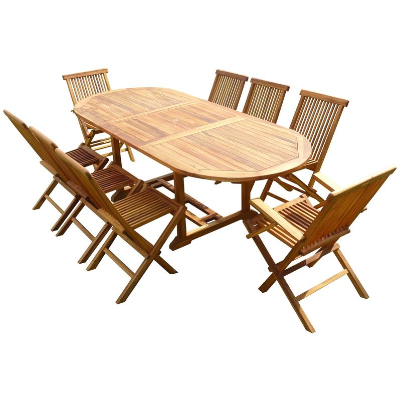 

Conjunto de jardín de teca aceitado MUNGGI 6 sillas y 2 sillones JUMAK