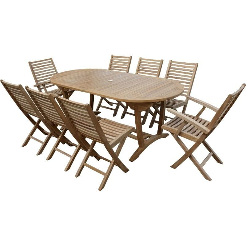 

Conjunto de jardín de teca MAINAN 8 asientos Ballea - calidad superior