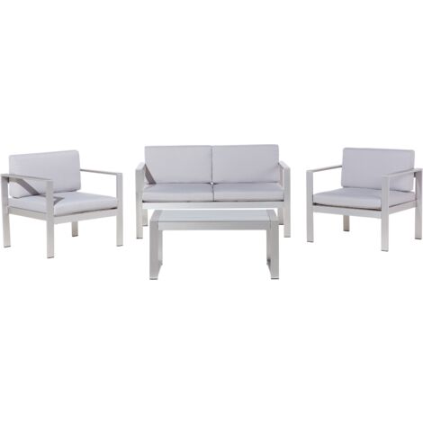 Conjunto de jardín en aluminio gris claro SALERNO