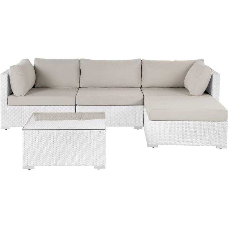 

Conjunto de jardín en ratán blanco SANO II
