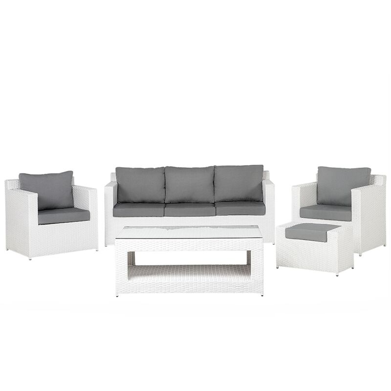 

Beliani - Conjunto de jardín en ratán blanco ROMA