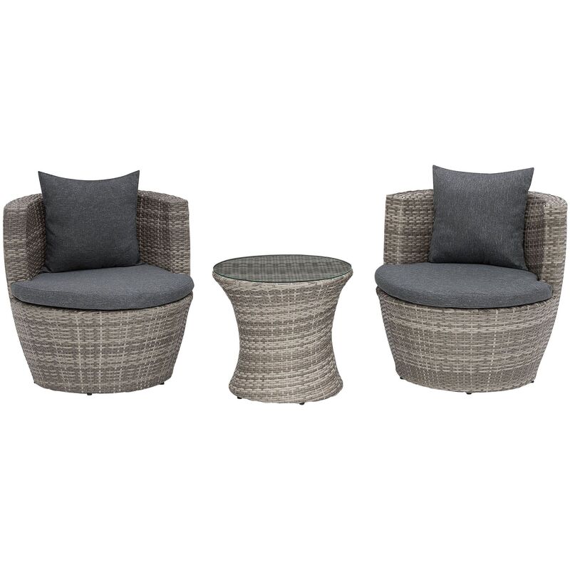 

Beliani - Conjunto de jardín en ratán gris CAPRI