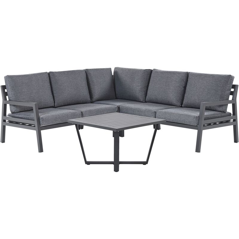 

Conjunto de jardín gris oscuro 5 plazas VIZZINI