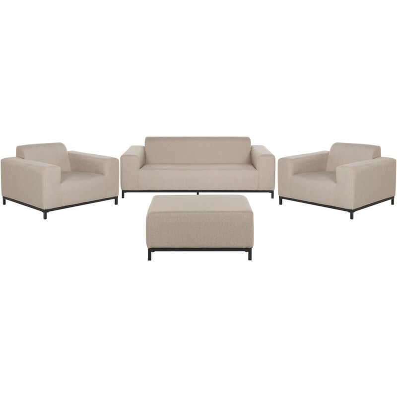 

Conjunto de jardín tapizado 5 plazas beige/negro ROVIGO