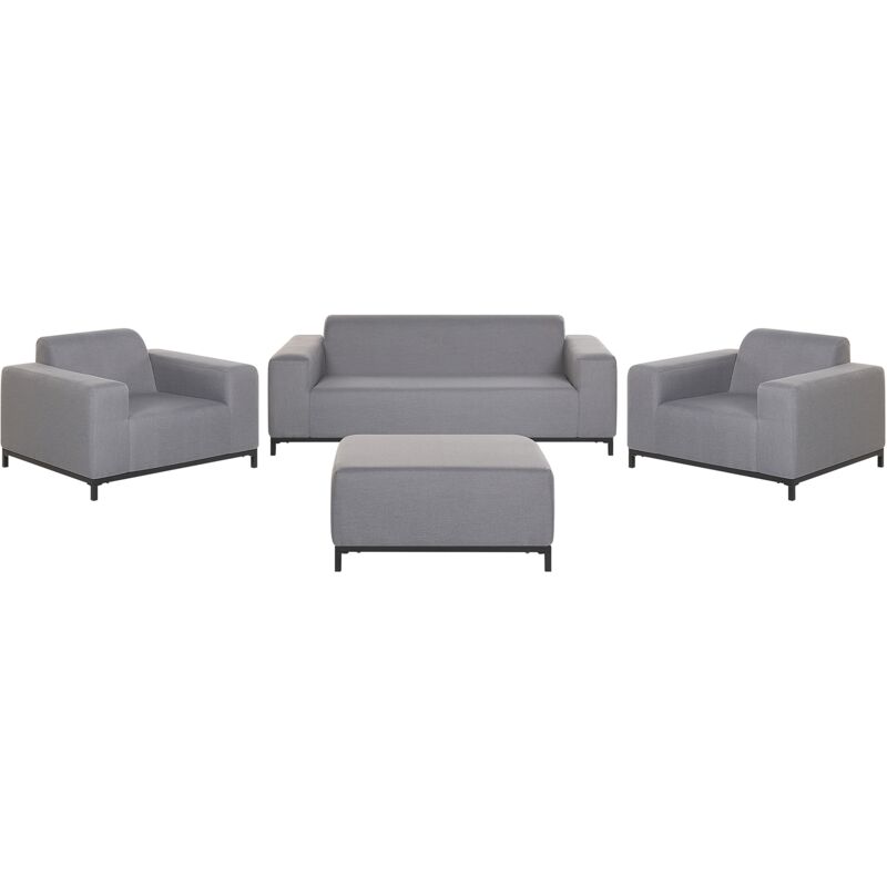 

Beliani - Conjunto de jardín tapizado 5 plazas gris/negro ROVIGO