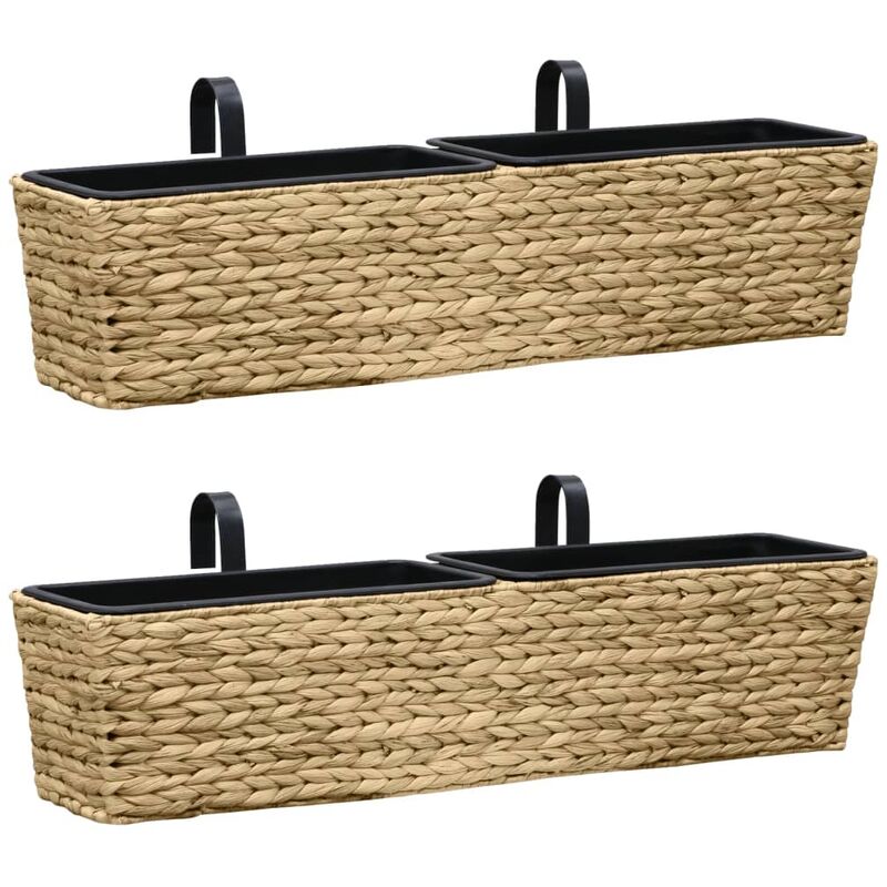 

vidaXL Conjunto de jardineras 2 unidades jacinto de agua - Marrón