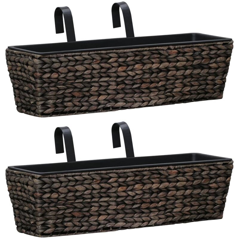 

vidaXL Conjunto de jardineras 2 unidades jacinto de agua marrón - Marrón
