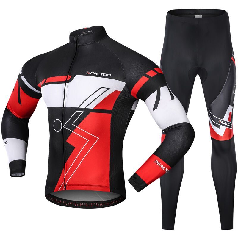 

Conjunto de jersey de ciclismo para hombre, camiseta de bicicleta de manga larga transpirable, jersey deportivo para montar en bicicleta, con