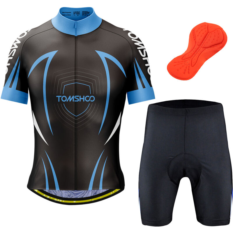 

Conjunto de Jersey de ciclismo para hombre, camiseta de bicicleta de manga corta transpirable con pantalones cortos acolchados, conjunto de ropa de