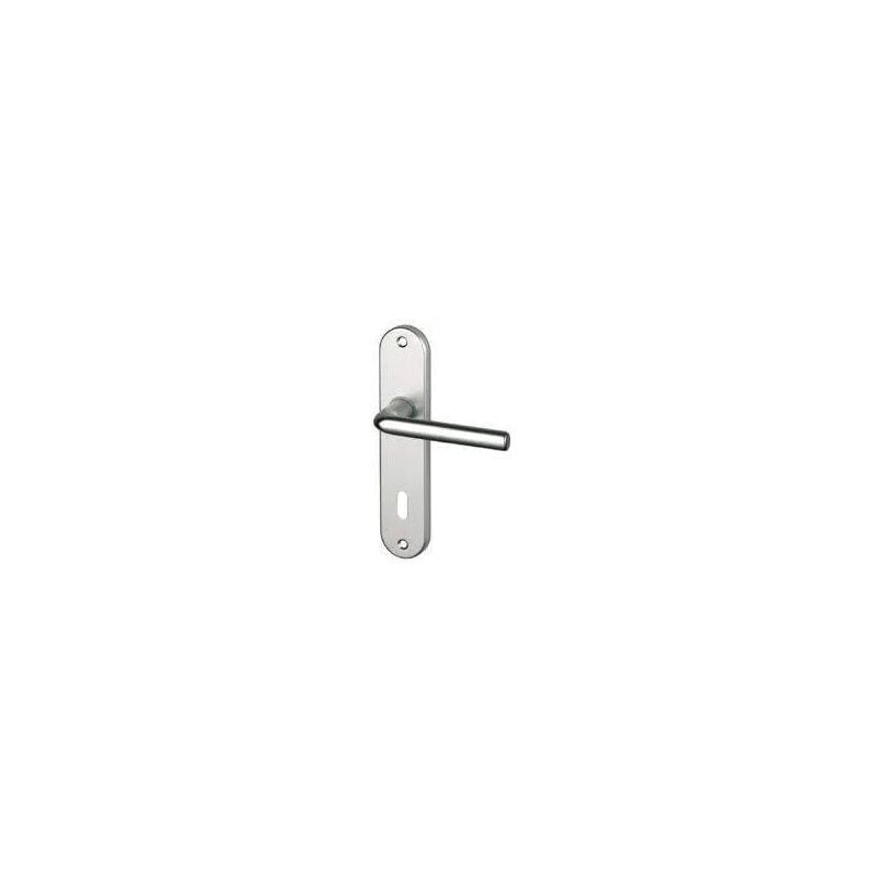 

Conjunto de la manija de la puerta con la placa del agujero de la llave, aluminio plateado.