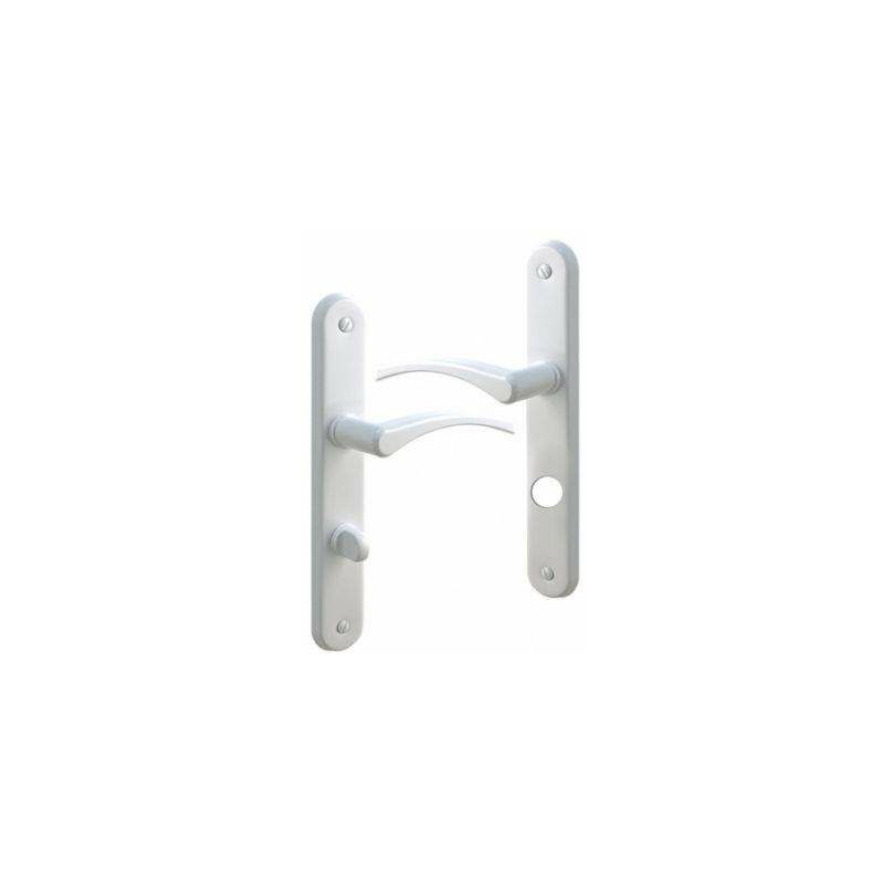 

Conjunto de la manija de la puerta con placa de bloqueo, aluminio blanco