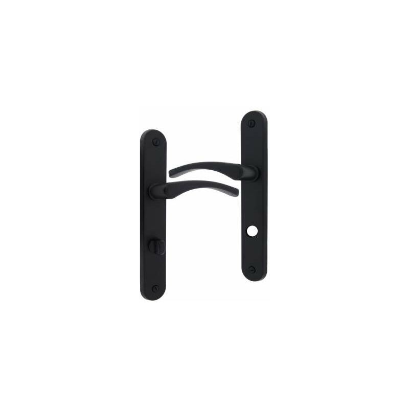 

Conjunto de la manija de la puerta con placa de bloqueo, aluminio negro