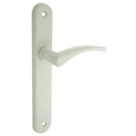 Conjunto de la manija de la puerta con placa sin huecos, aluminio blanco