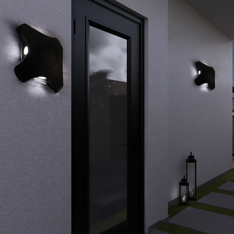 

Juego de 2 apliques LED, lámparas de iluminación exterior, focos de acento IP44
