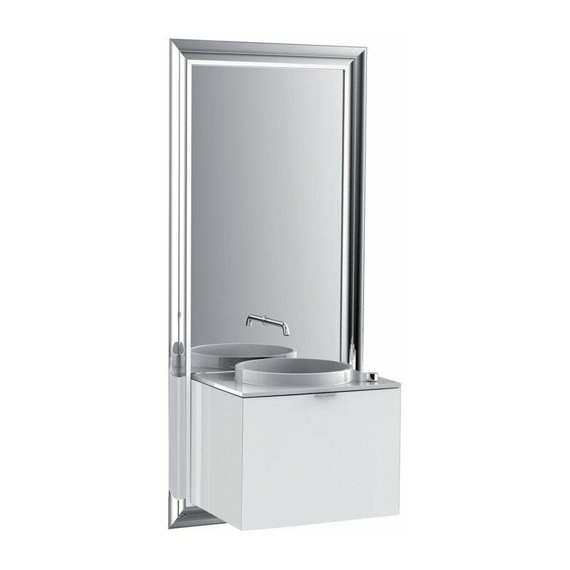 

Emco - Conjunto de lavabo TOUCH CLASSIC 600mm. Marco frontal cromado óptico blanco