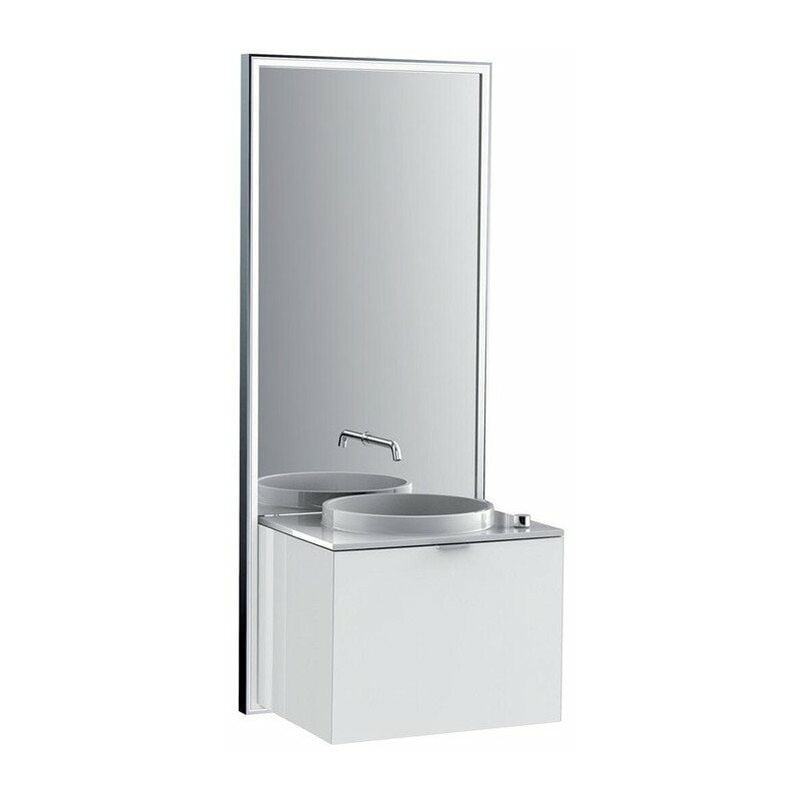 

Emco - Conjunto de lavabo TOUCH SLIM de 600mm. Marco frontal negro óptico blanco