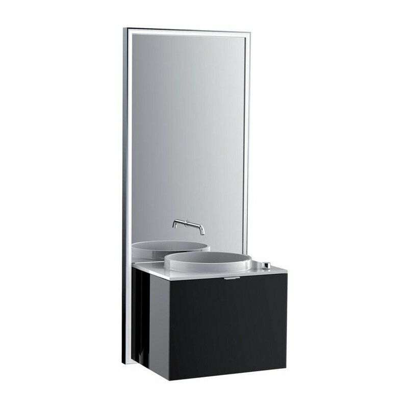 

Conjunto de lavabo TOUCH SLIM de 600mm. Marco negro frontal negro