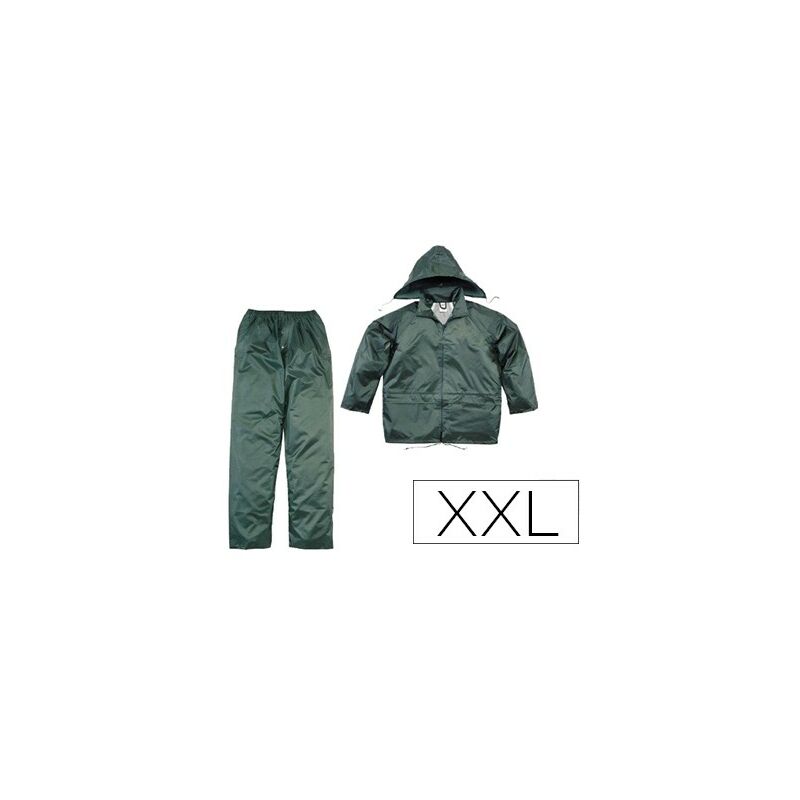 

Conjunto de lluvia deltaplus 400 poliester/pvc verde talla xxl