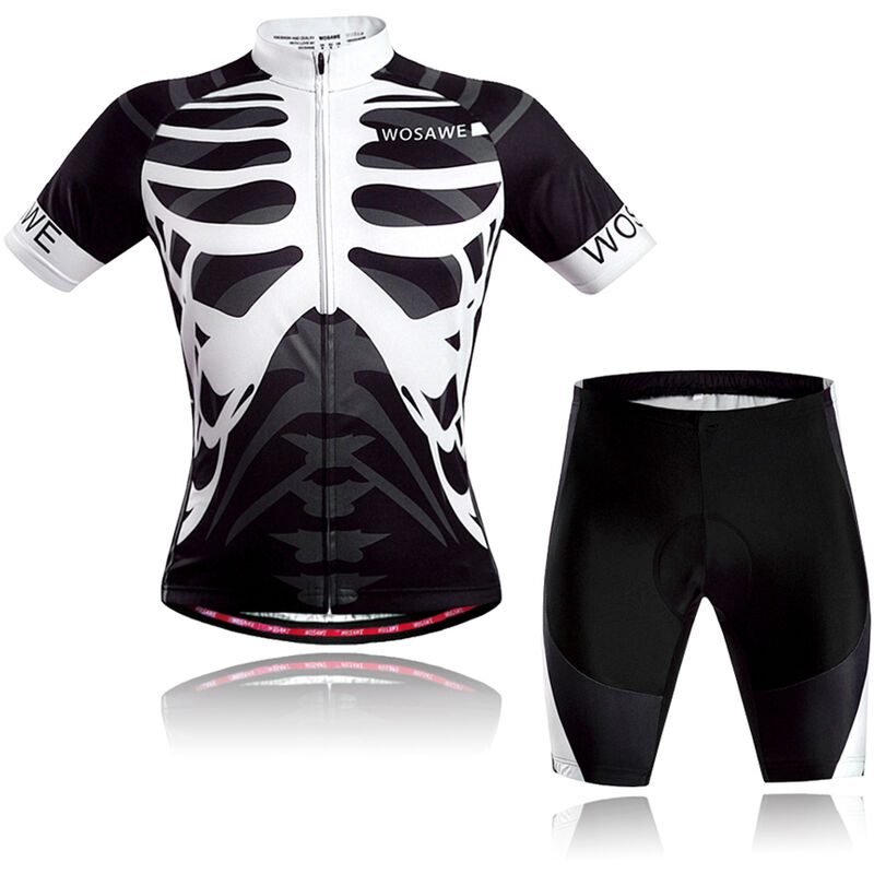 

Conjunto de maillot de ciclismo de manga corta y pantalones cortos acolchados para hombres y mujeres, ropa de camisa de bicicleta de montana