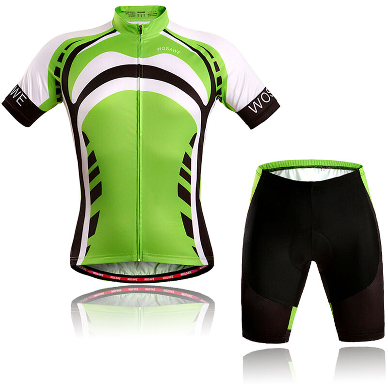 

Conjunto de maillot de ciclismo de manga corta y pantalones cortos acolchados para hombres y mujeres, ropa de camisa de bicicleta de montana