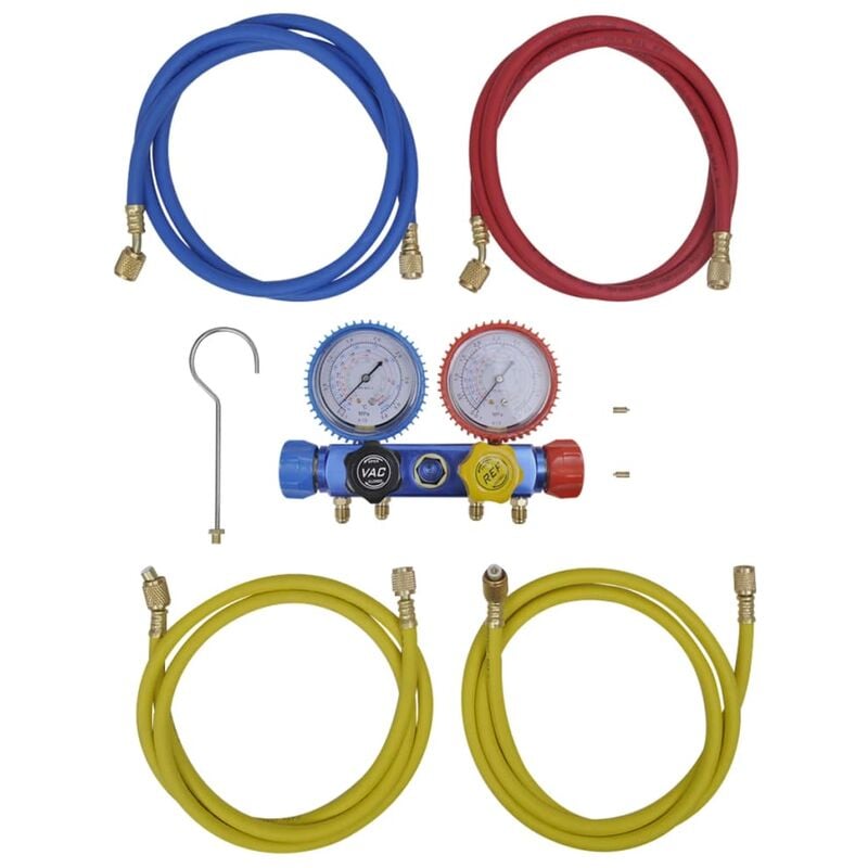 

Conjunto de manómetro de cuatro vías para aire acondicionado