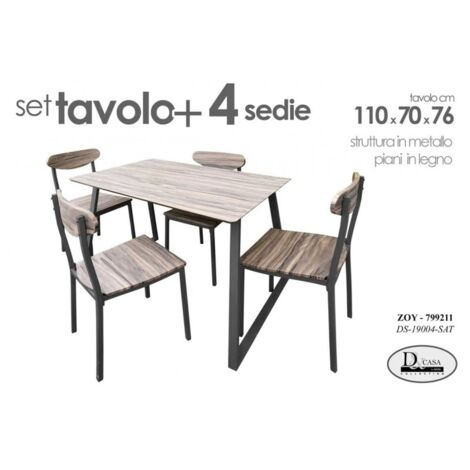 Conjunto de mesa 4 sillas cocina salón Mesa 110x 70 x 76 h