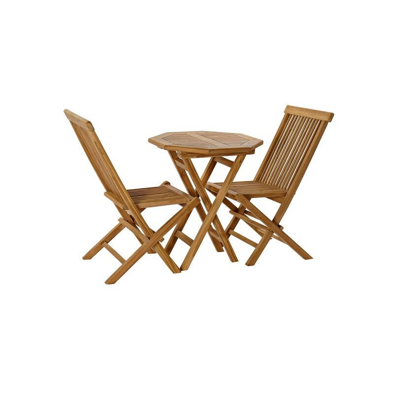 

Conjunto de Mesa con 2 Sillas DKD Home Decor Jardín Teca (3 pcs)