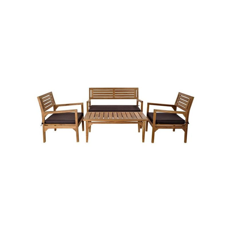 

Conjunto de Mesa con 3 Sillones DKD Home Decor Teca (4 pcs)
