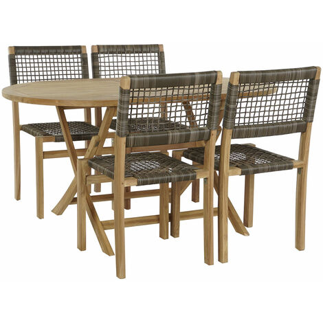 Conjunto mesa redonda y 4 sillas Sulam