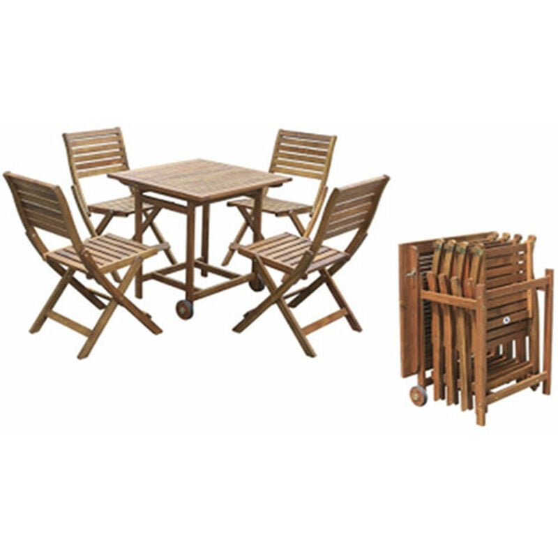 

Conjunto de Mesa con 4 Sillas DKD Home Decor Madera (5 pcs)