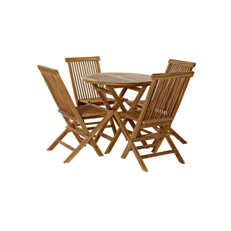 

Conjunto de Mesa con 4 Sillas DKD Home Decor Teca (5 pcs)