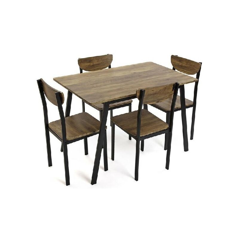 

Conjunto de Mesa con 4 Sillas Oscuro Madera MDF (70 x 75 x 110 cm)