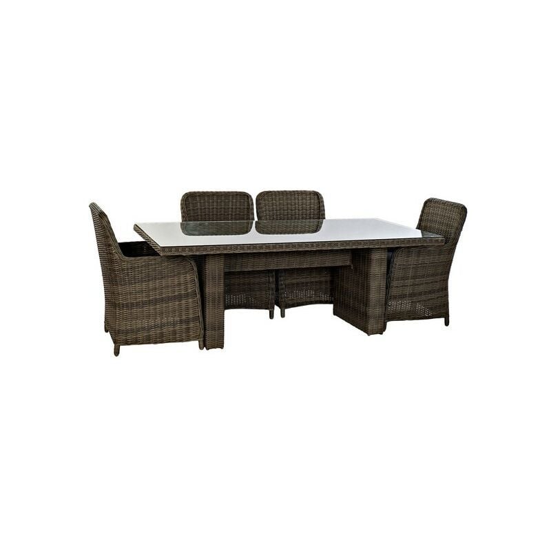 

Conjunto de Mesa con 6 Sillas DKD Home Decor Acero Ratán (7 pcs)