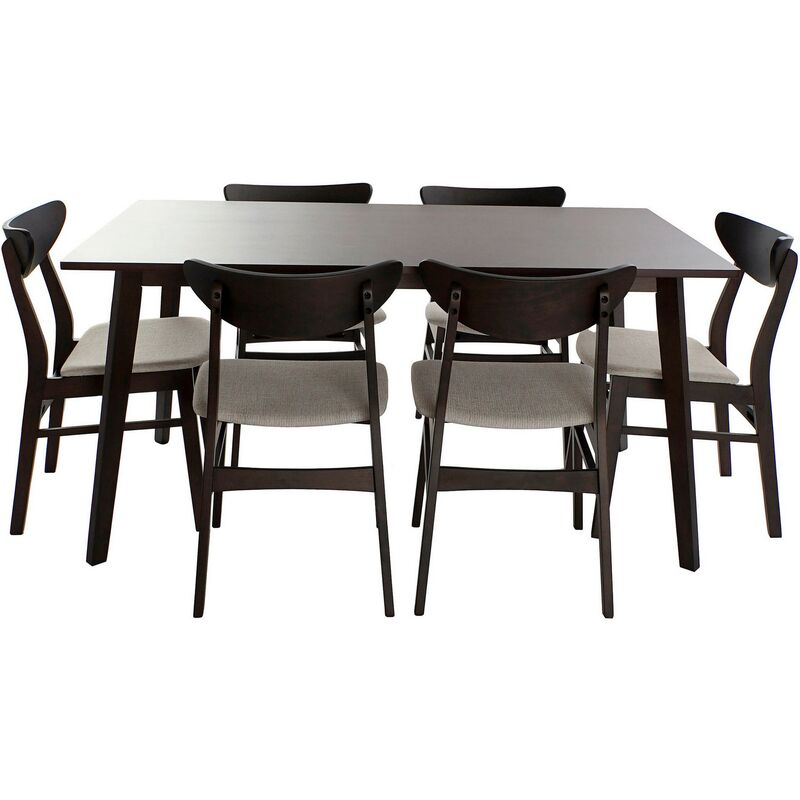 

Conjunto de Mesa con 6 Sillas DKD Home Decor Poliéster Roble (7 pcs)