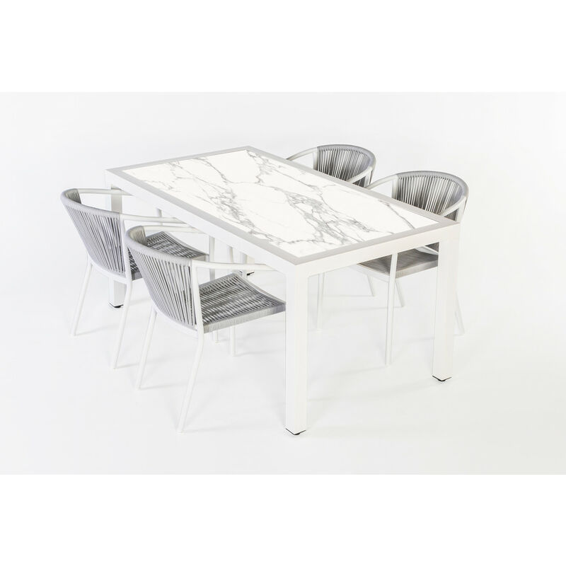 

Conjunto de mesa Keramik+ sillas Elba blanca 162x87