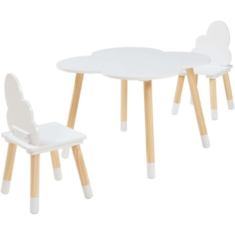 Conjunto de mesa y 2 sillas infantiles Epim blanco 030009447