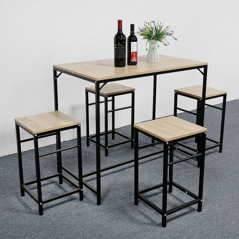 

Oobest - Conjunto de Mesa y 4 sillas de Comedor Juegos de mueble Altas Juego de Salón Comedor