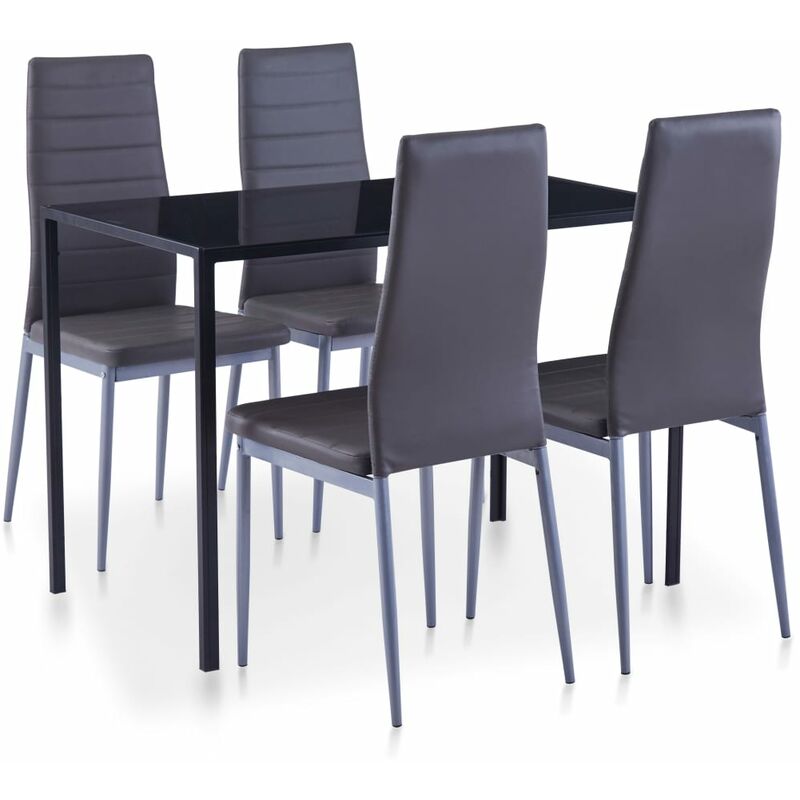 

Conjunto de mesa y sillas de comedor 5 piezas gris - Gris